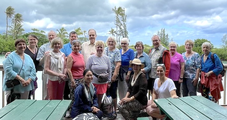 Group at picnic tables
